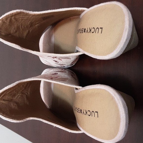 Lucky Brand EMREE Embroidered Mule Suede Slip On Shoe - Picture 7 of 12
